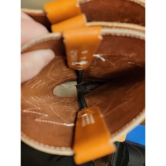 Landis Cowboy Western Leather Boots Vintage Brown Tan Mens Size 9 Balance Man - Picture 15 of 16